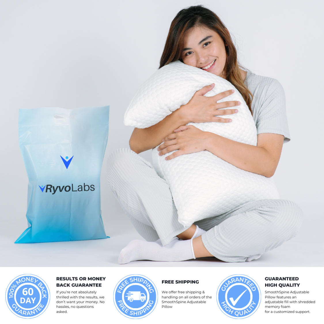 Ryvolabs Side-sleeper Pillow - Customizable Thickness